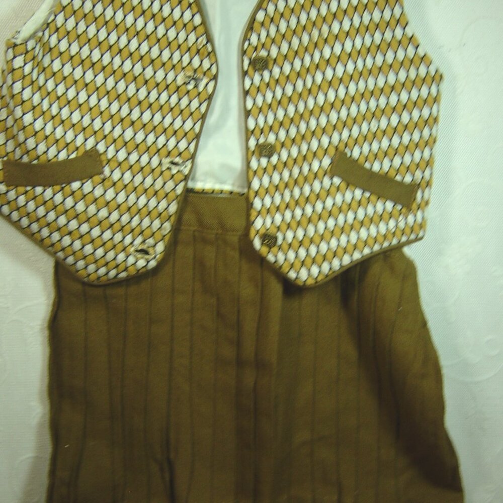 Vintage Jack and Jill Togs brown pleated skirt & vest--size 4